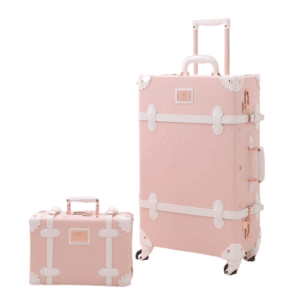 UNIWALKER Vintage Luggage Set - 3-Piece Cute Suitcase With 12" Handbag Grid Pattern