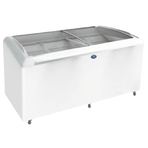 Sanden curved glass freezer